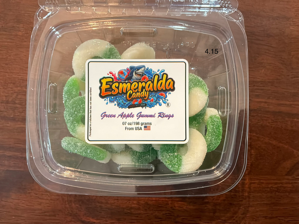 ESMERALDA GREEN APPLE GUMMY RINGS 7 OZ
